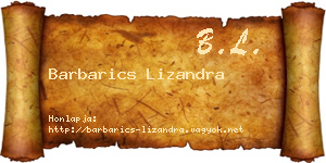 Barbarics Lizandra névjegykártya
